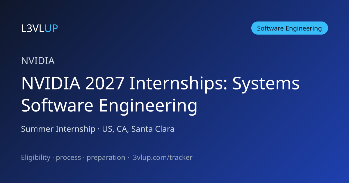 NVIDIA 2027 Internships: Systems Software | L3VLUP